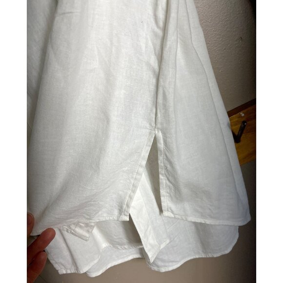 Banana Republic Blouse Ivory Linen Blend Button Up Relaxed Layer Preppy Women XS - Picture 6 of 9